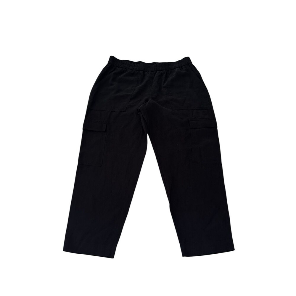 A New Day High Rise Ankle Pants Cargo NEW Rayon Blend XL Black